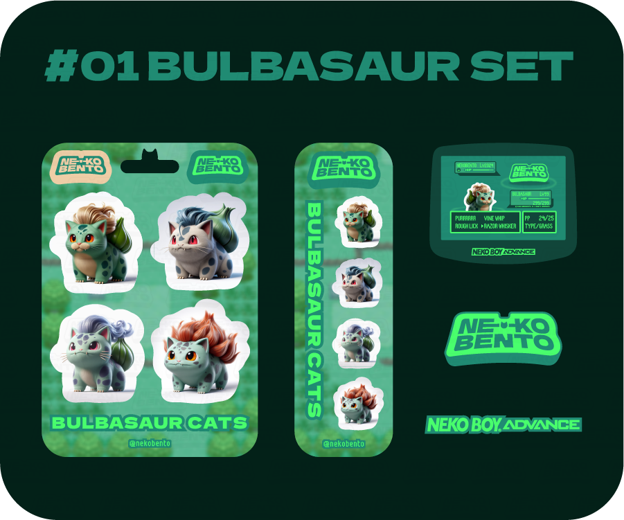 Neko Bento: set Bulbasaur
